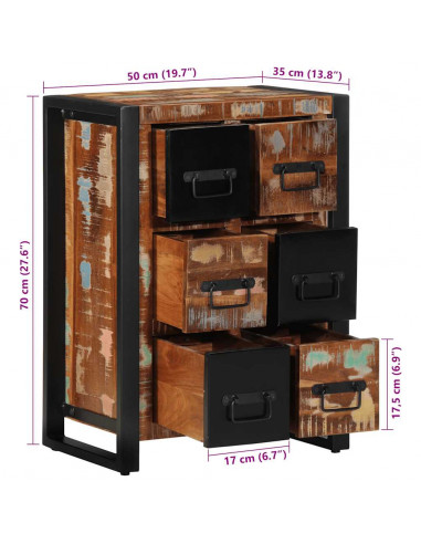 Credenza 50x35x70 in Legno Massello di Recupero