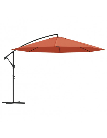 Ombrellone a Sbalzo con Palo in Alluminio 350 cm Terracotta