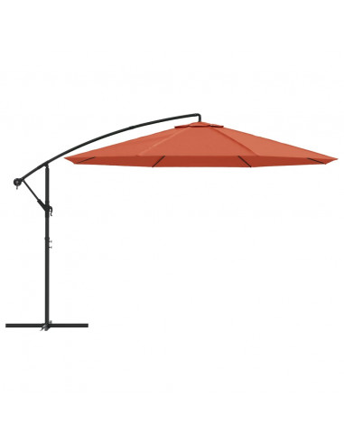 Ombrellone a Sbalzo con Palo in Alluminio 350 cm Terracotta