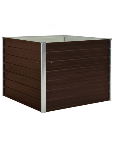 Letto di Coltura Rialzato Marrone 100x100x77cm Acciaio Zincato