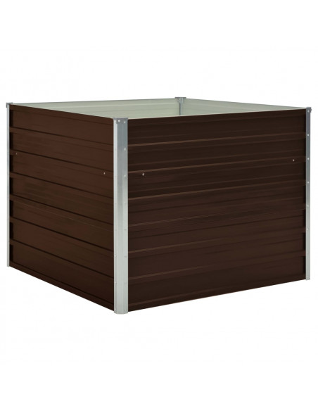 Letto di Coltura Rialzato Marrone 100x100x77cm Acciaio Zincato