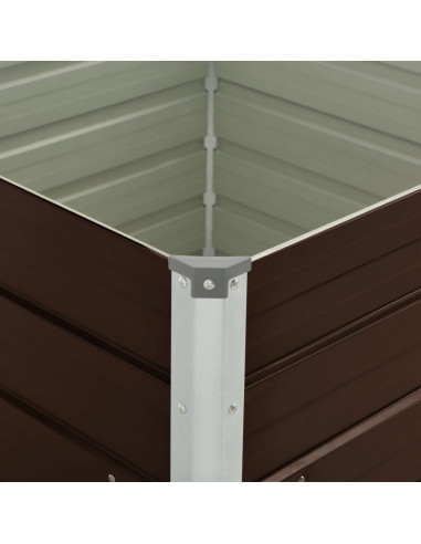 Letto di Coltura Rialzato Marrone 100x100x77cm Acciaio Zincato