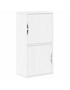 Armadietto Laterale ODDA Bianco 40x24x79 cm Legno Massello Pino