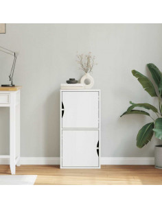 Armadietto Laterale ODDA Bianco 40x24x79 cm Legno Massello Pino 2