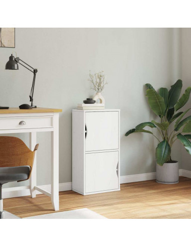 Armadietto Laterale ODDA Bianco 40x24x79 cm Legno Massello Pino