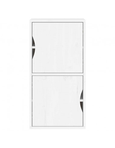 Armadietto Laterale ODDA Bianco 40x24x79 cm Legno Massello Pino