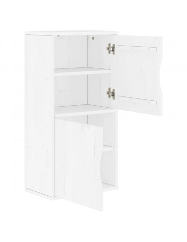 Armadietto Laterale ODDA Bianco 40x24x79 cm Legno Massello Pino