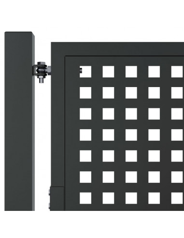 Cancello Giardino Antracite 105x125 cm in Acciaio