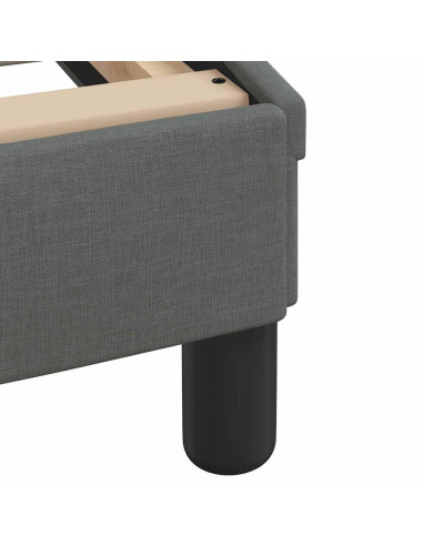 Letto con Materasso Grigio Scuro 100x200 cm in Tessuto