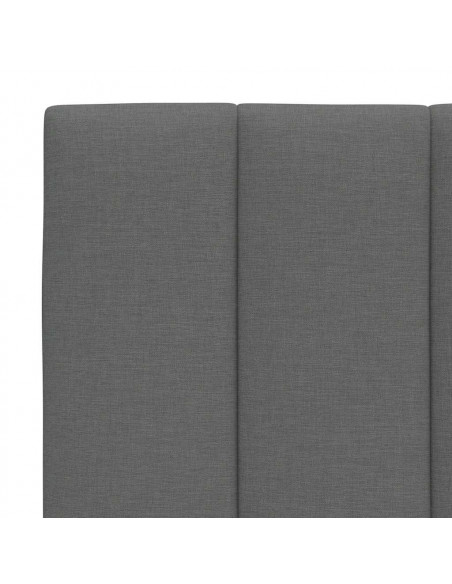 Letto con Materasso Grigio Scuro 100x200 cm in Tessuto