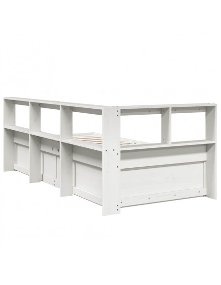 Letto con Libreria senza Materasso 75x190 cm in Legno Pino