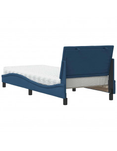 Letto con Materasso Blu 90x200 cm in Tessuto