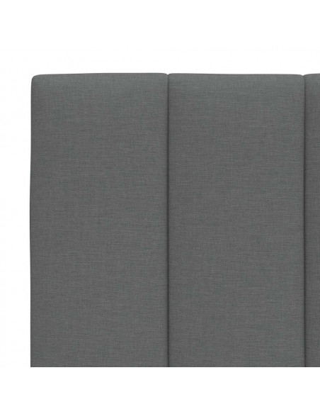 Letto con Materasso Grigio Scuro 90x190 cm in Tessuto