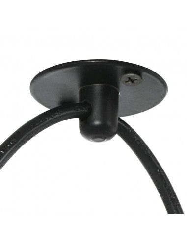 Lampada a Sospensione con 6 Portalampada E27 in Metallo Nero