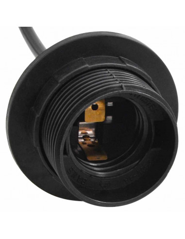 Lampada a Sospensione con 5 Portalampada E27 in Metallo Nero