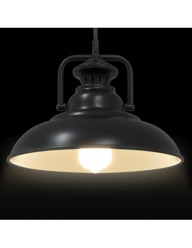 Lampada a Sospensione E27 Nero Ø31 cm in Metallo