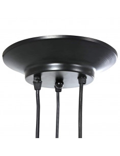 Lampada a Sospensione con 3 Portalampada E27 in Metallo Nero 2