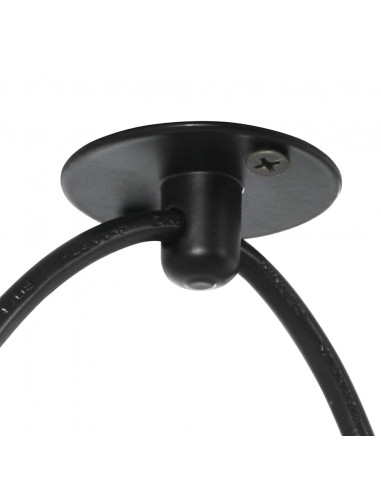 Lampada a Sospensione con 3 Portalampada E27 in Metallo Nero