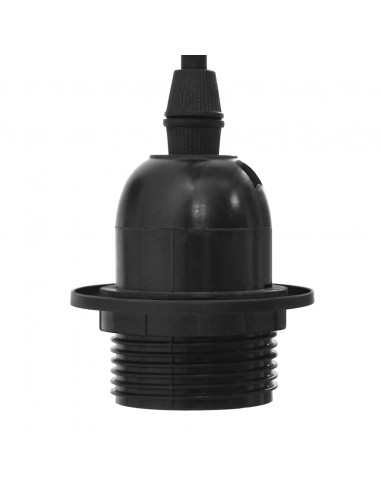 Lampada a Sospensione con 3 Portalampada E27 in Metallo Nero