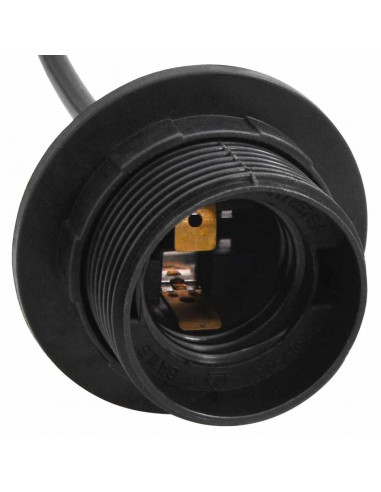 Lampada a Sospensione con 3 Portalampada E27 in Metallo Nero