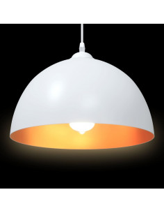 Lampada a Sospensione 2 pz Regolabile E27 Bianco Ø 30cm Metallo