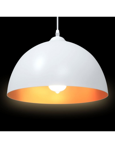 Lampada a Sospensione 2 pz Regolabile E27 Bianco Ø 30cm Metallo