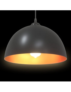 Lampada a Sospensione 2 pz Regolabile E27 Nero Ø 30 cm Metallo