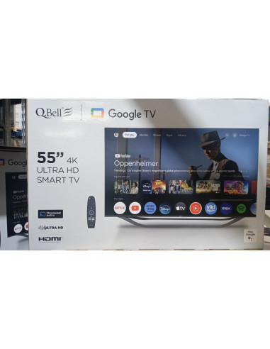 TV LED 55" QBELL 4K QT55UGF9B SMART TV GOOGLE ITALIA BLACK