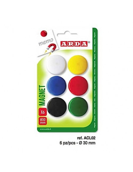 Bottoni magnetici lavagna Arda ACL02 Colori assortiti Colori assortiti