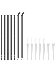 Recinzione Metallica con Picchetti Ancoraggio Antracite 0,8x10m 2