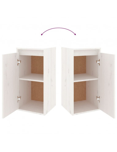 Mobili Porta TV 6 pz Bianchi in Legno Massello di Pino