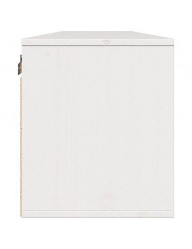 Pensili 2 pz Bianchi 80x30x35 cm in Legno Massello di Pino