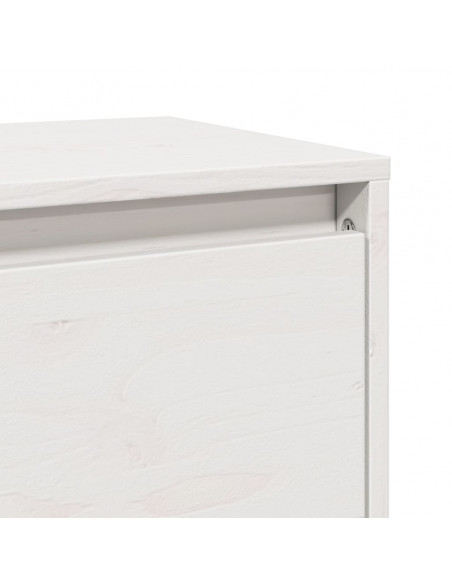 Pensili 2 pz Bianchi 80x30x35 cm in Legno Massello di Pino