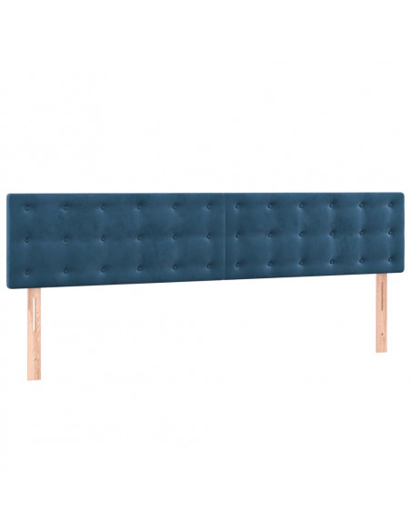 Giroletto a Molle con Materasso Blu Scuro 160x200 cm in Velluto