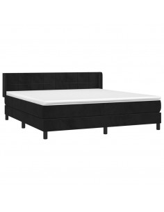 Giroletto a Molle con Materasso Nero 180x200 cm in Velluto 2