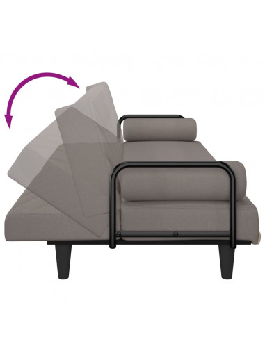 Divano Letto con Braccioli Tortora in Tessuto