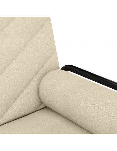 Divano Letto con Braccioli Crema in Tessuto