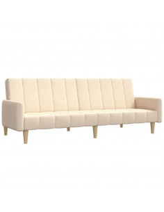 Divano Letto a 2 Posti Crema in Tessuto