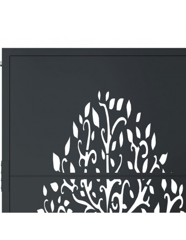 Cancello Giardino Antracite 105x105 cm in Acciaio Design Albero