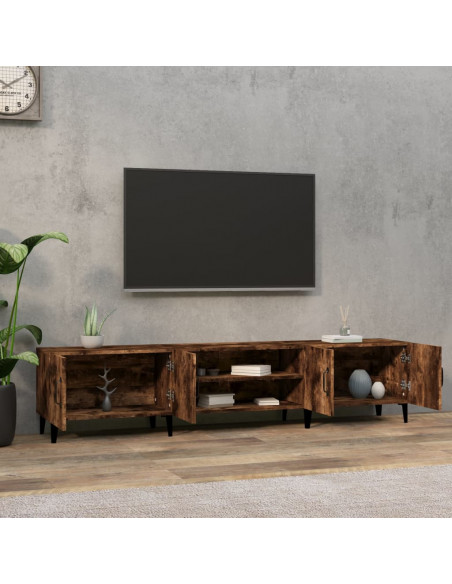 Mobile TV Rovere Fumo 180x31,5x40 cm in Legno Multistrato