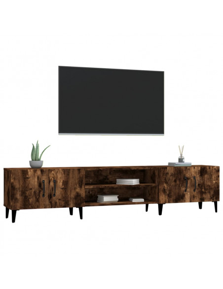 Mobile TV Rovere Fumo 180x31,5x40 cm in Legno Multistrato