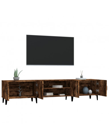 Mobile TV Rovere Fumo 180x31,5x40 cm in Legno Multistrato