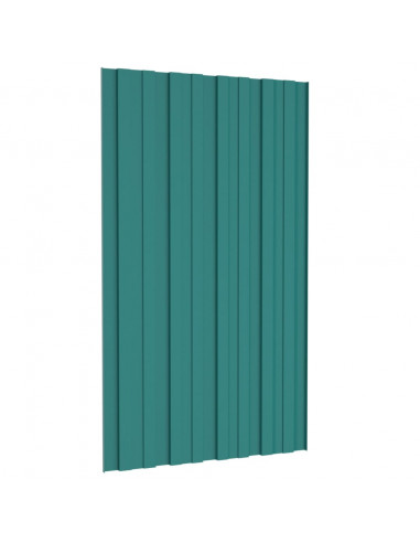 Pannelli da Tetto 36 pz in Acciaio Zincato Verde 80x45 cm