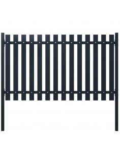 Pannello di Recinzione Antracite 174,5x100cm Acciaio Verniciato