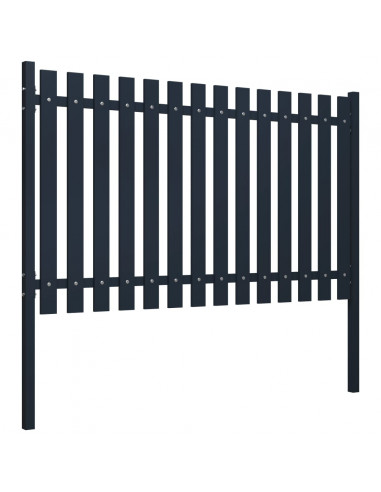 Pannello di Recinzione Antracite 174,5x100cm Acciaio Verniciato