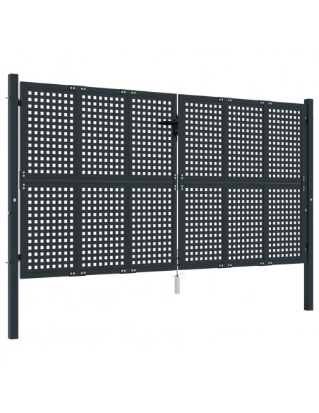 Cancello da Giardino Antracite 300x125 cm in Acciaio