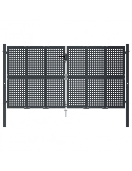 Cancello da Giardino Antracite 300x125 cm in Acciaio