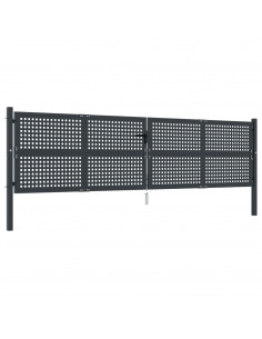 Cancello da Giardino Antracite 400x125 cm in Acciaio