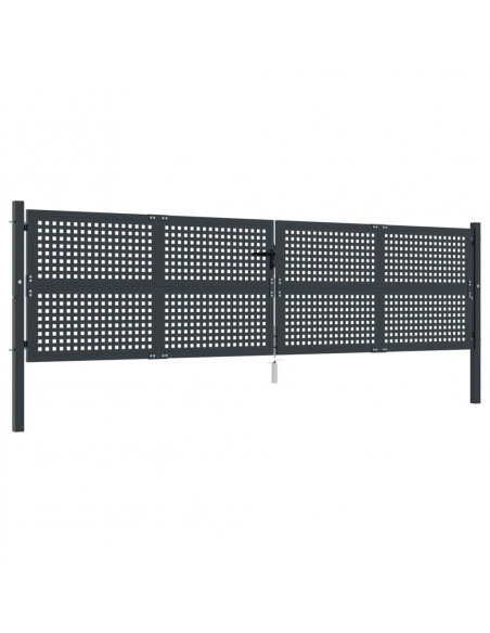 Cancello Giardino Antracite 400x125 cm in Acciaio