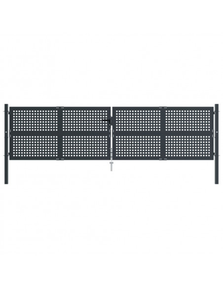 Cancello Giardino Antracite 400x125 cm in Acciaio